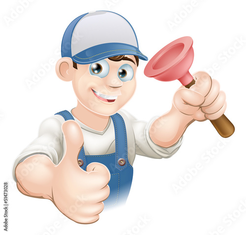 Cartoon plunger man