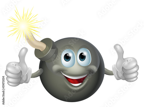 Cartoon bomb man