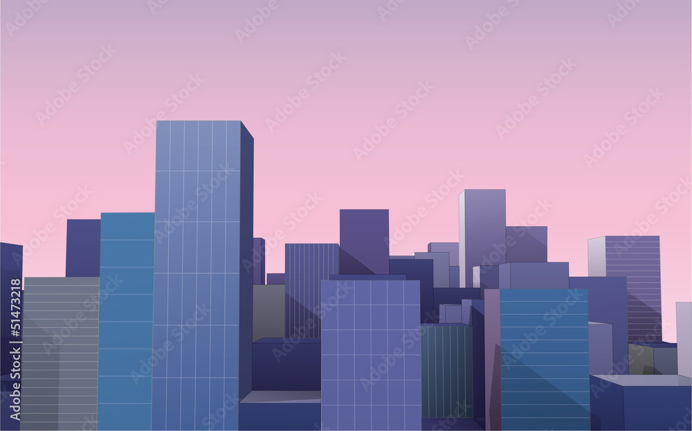 cityscape background, low poly style illustration