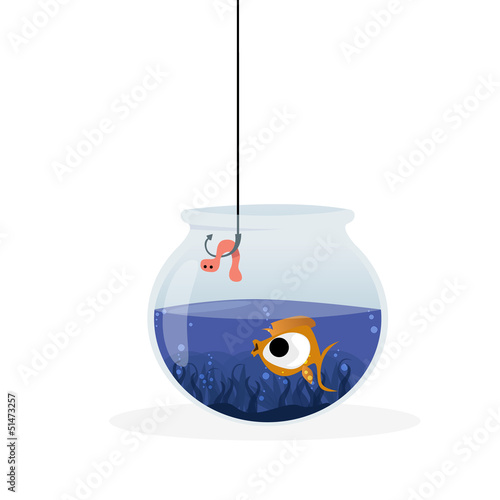 fishing in the aquarium