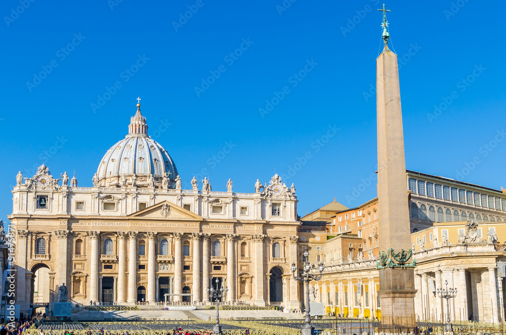 St. Peter's Square, the Basilica and Obelisk in the Vatican