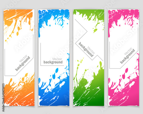Set of banners with spray paint