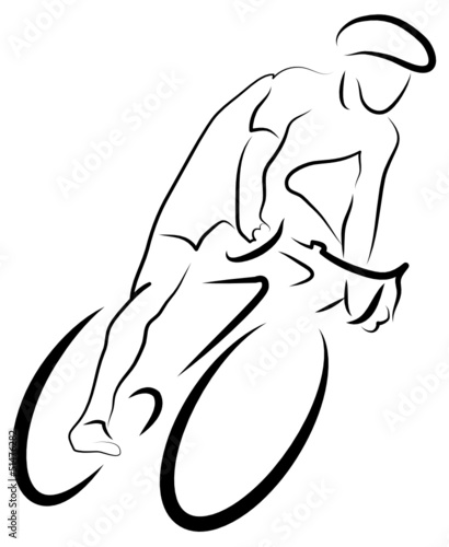cyclist, cycling, bicycle, bike, sport, abstract logo of a man on a racing bike, silhouette, vector, isolated