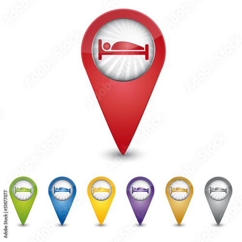 Map Pin - Bett - Übernachtung - Hotel