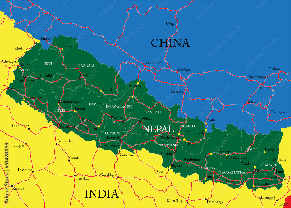 Obraz premium Nepal map