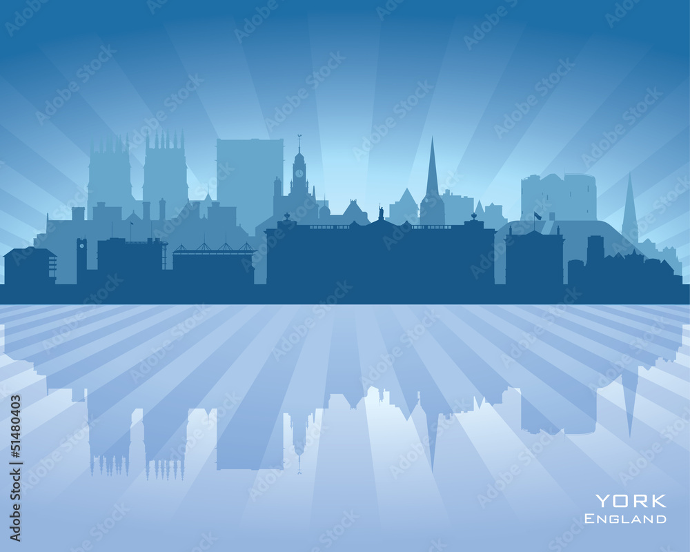 York England city skyline silhouette