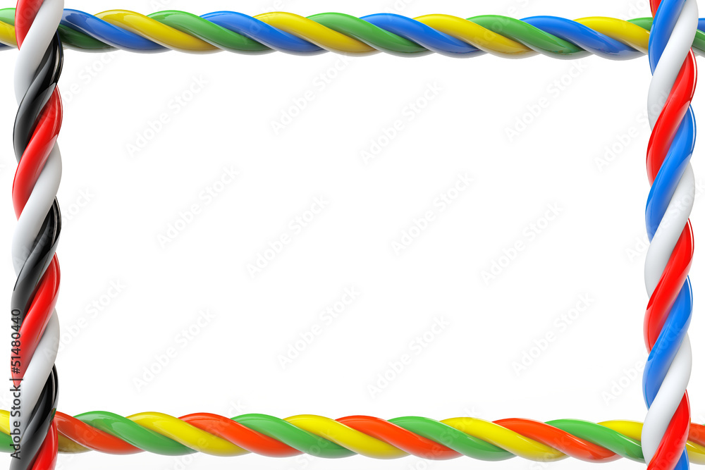 Multicolored wires frame with blank space Multicolored wires frame with blank space