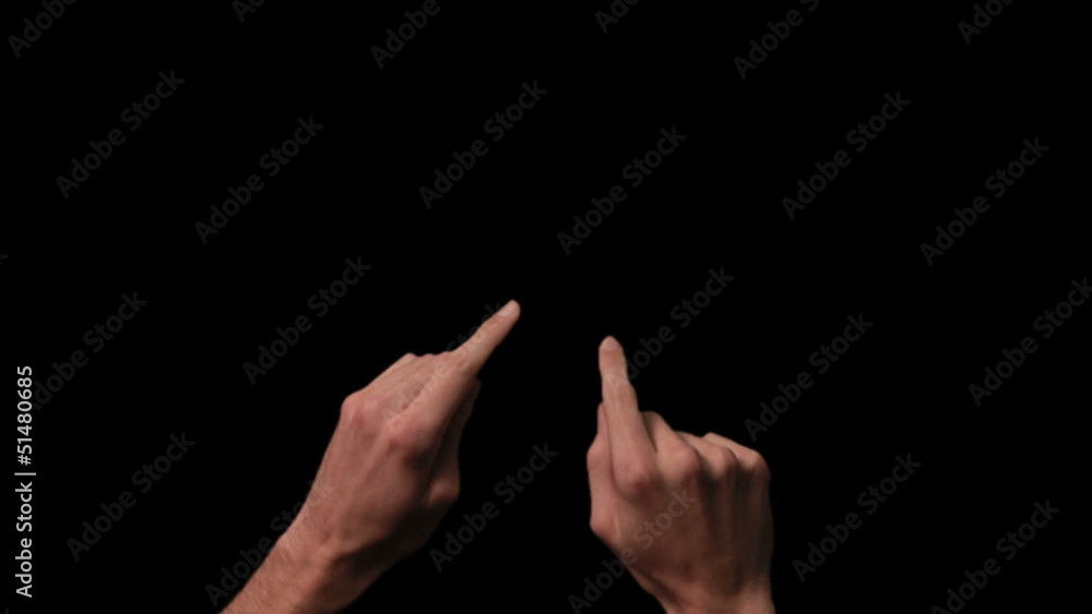 Isolated touch screen finger gesture of zooming out Isolated touch screen finger gesture of zooming out