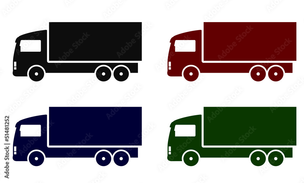 set with colorful truck icons set with colorful truck icons