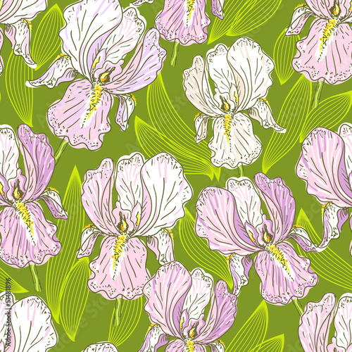 Seamless pattern with iris