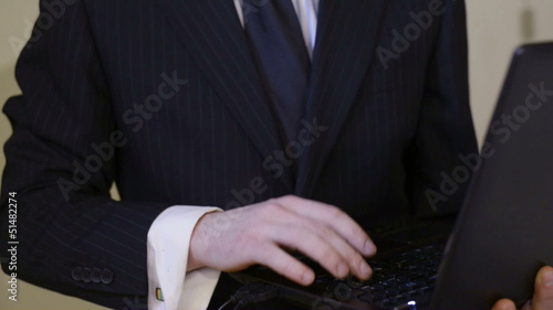 Businessman working on laptop