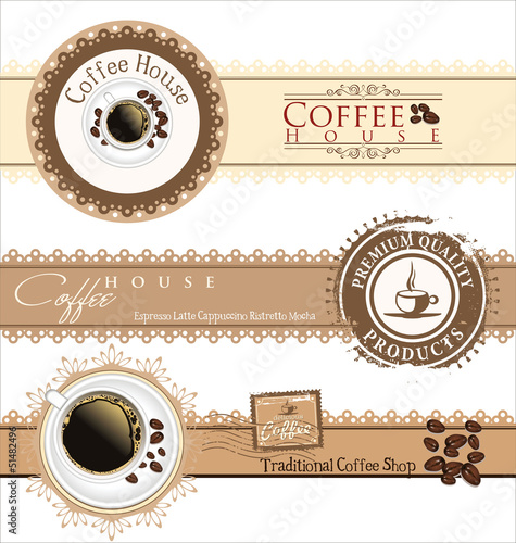The concept of coffee house menu. Vector illustration