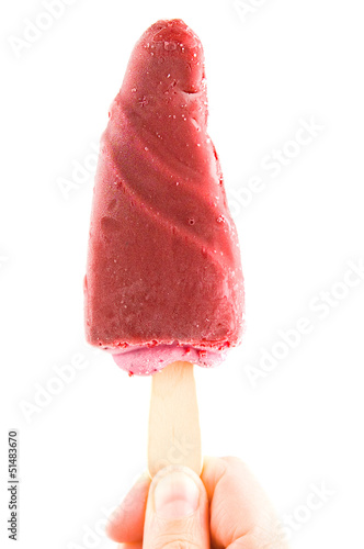 Berry ice cream in hand