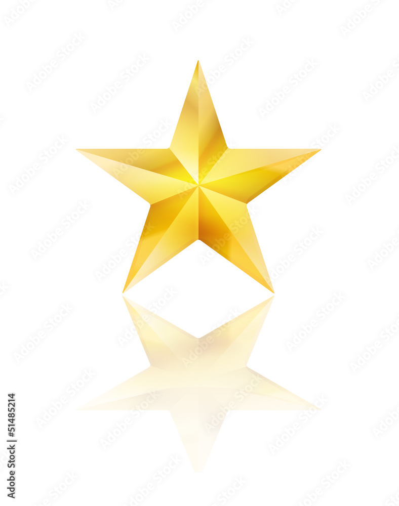 Obraz premium golden star on white