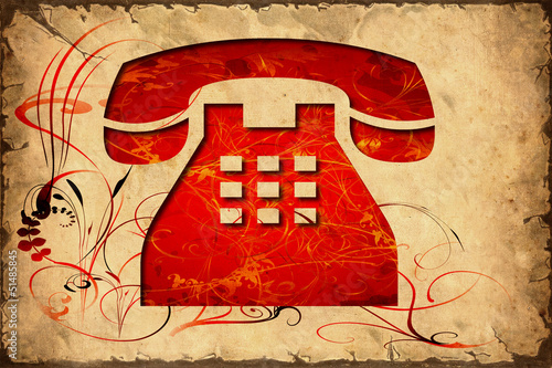 Tapety artystyczne Retroplakat - rotes Telefon