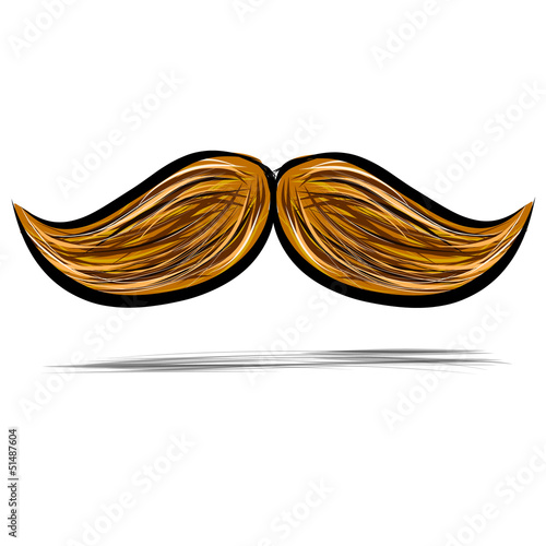Mustache isolated on white vector illustration
