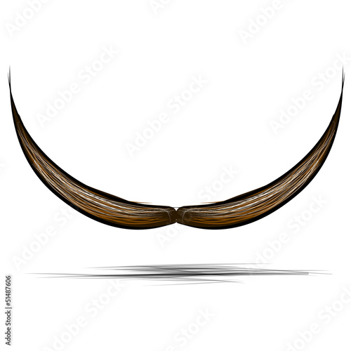 Mustache isolated on white vector illustration