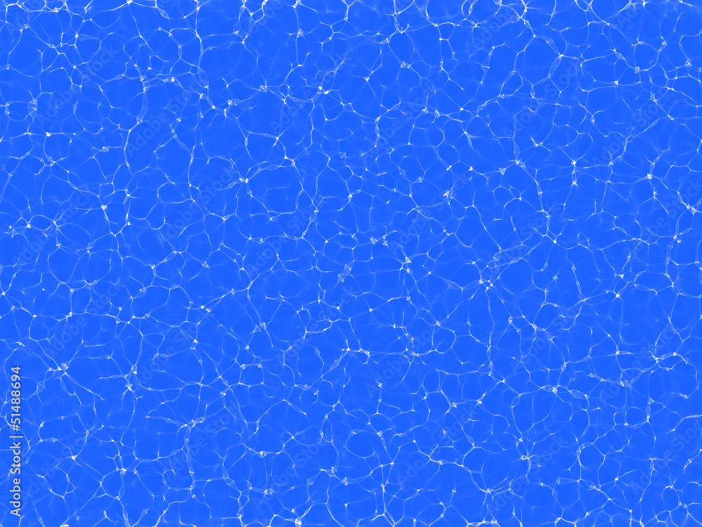 Caustic Water reflection pattern over blue background