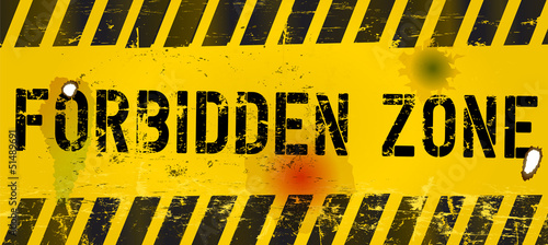 forbidden zone, warning sign, vector