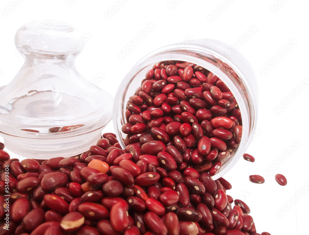 red beans against white background red beans against white background