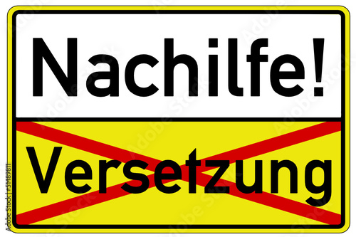 Nachhilfe Versetzung Schild  #130416-svg06