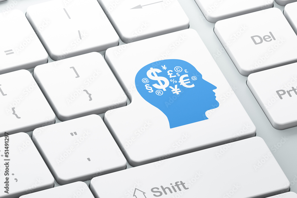 Education concept: Finance Symbol on computer keyboard backgroun Education concept: Finance Symbol on computer keyboard backgroun