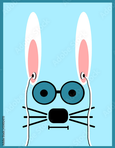 rabbit listening to music