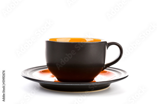 Black coffee cup on a white background