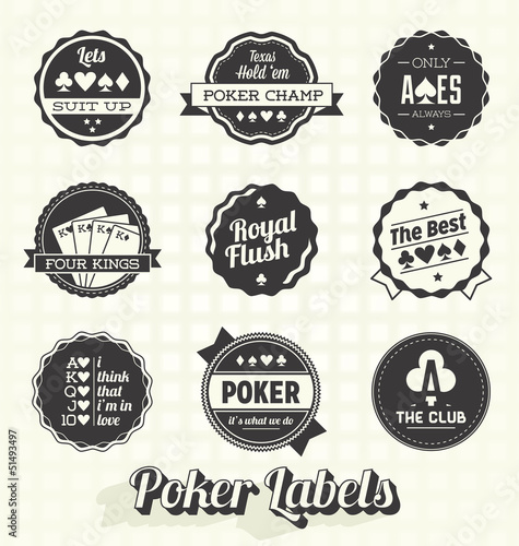 Vector Set: Retro Poker Labels and Icons