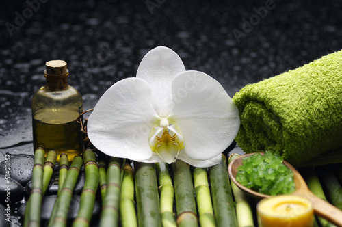 Spa setting on bamboo grove