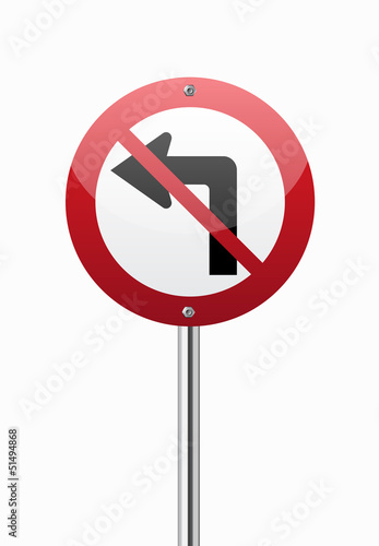 Do not turn left traffic sign
