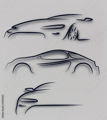 Silhouette of car.