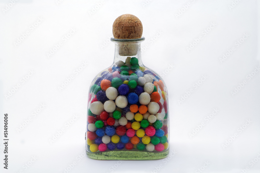 Bottle of Colorful Gumballs Bottle of Colorful Gumballs