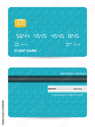 vector illustration of detailed credit card with hipster design