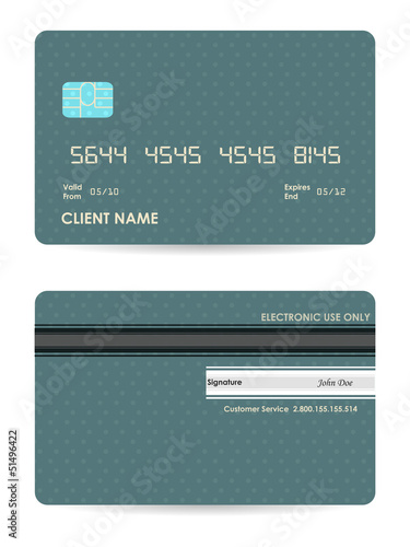 vector illustration of detailed credit card