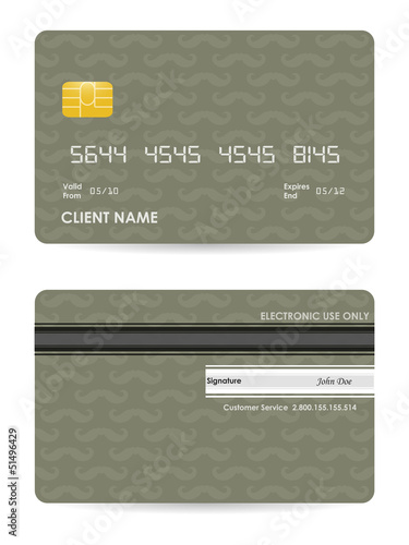 vector illustration of detailed credit card