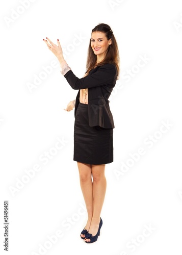 Businesswoman Gesturing in Copyspace