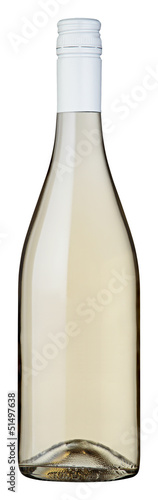white wine bottle with blank label