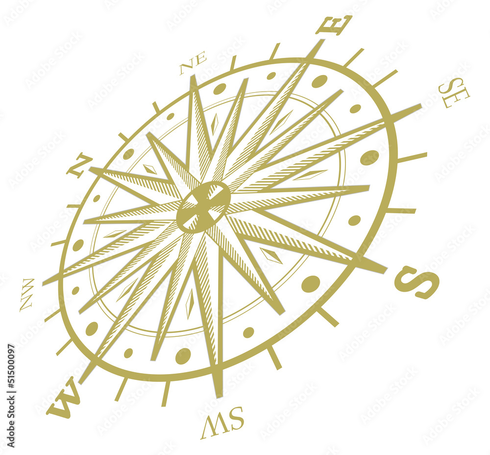 Wind rose compass isolated on white