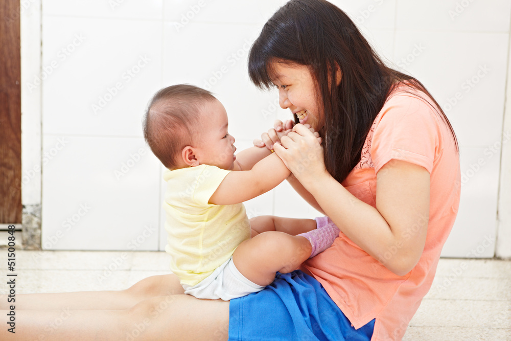 Mom and baby daugher