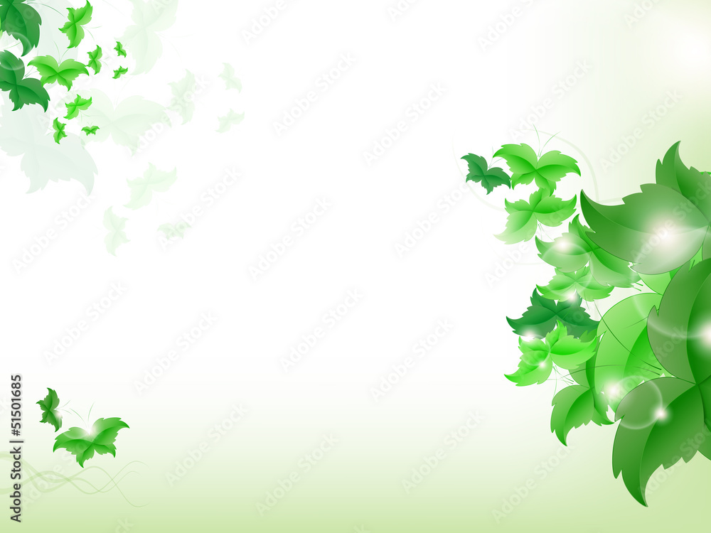 Environmental Background with green leaf butterflies Environmental Background with green leaf butterflies