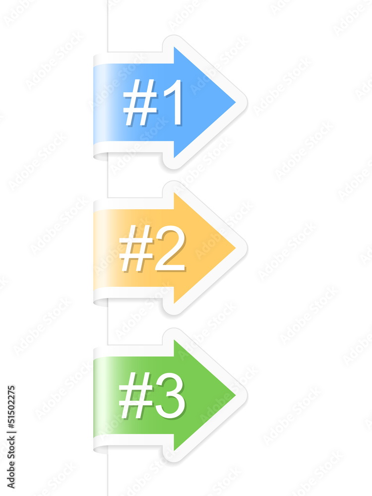 Numbered arrow labels. Vector illustration Numbered arrow labels. Vector illustration