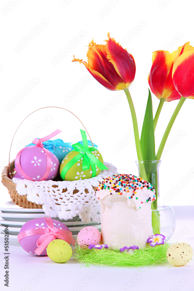 Fototapeta premium Place setting for Easter close up