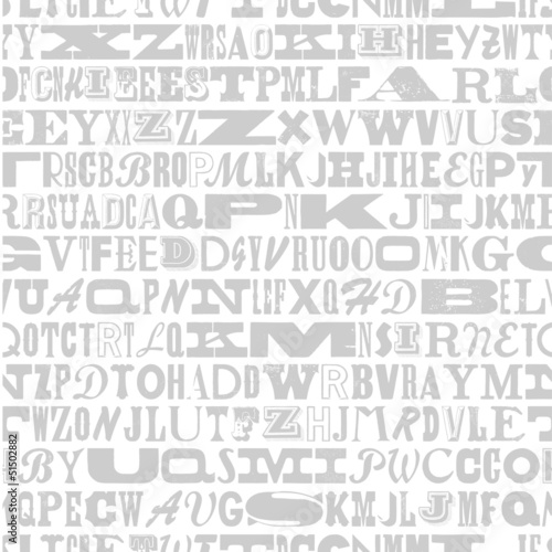 seamless pattern of vintage mixed woodtype