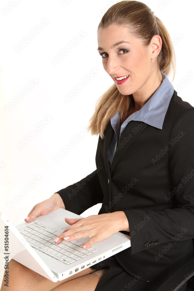 Frau mit Laptop