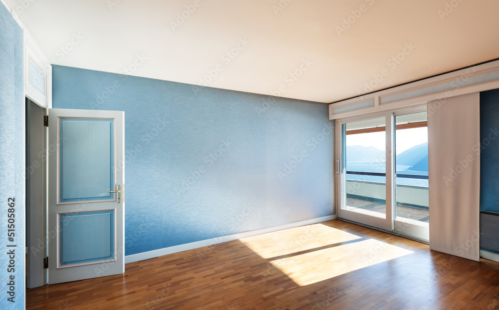 Interior classic apartment, blue sunny room Interior classic apartment, blue sunny room