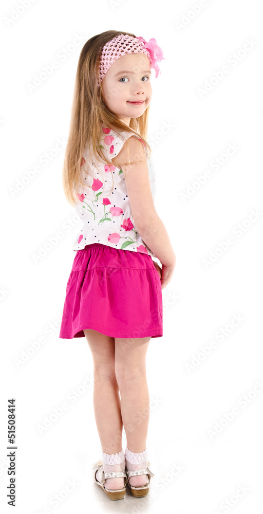 Portrait of cute smiling little girl isolated Portrait of cute smiling little girl isolated