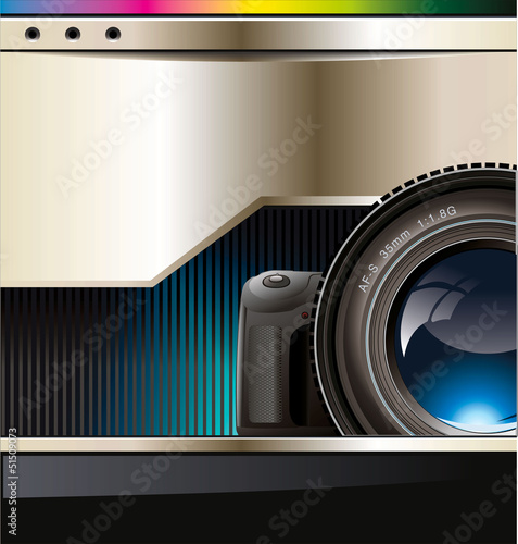 Vector background with the camera and place for text