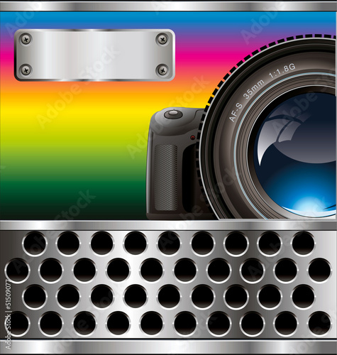 Vector background with the camera and place for text