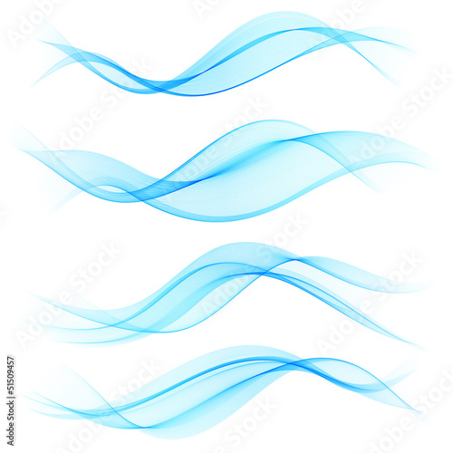 Set of blue wave